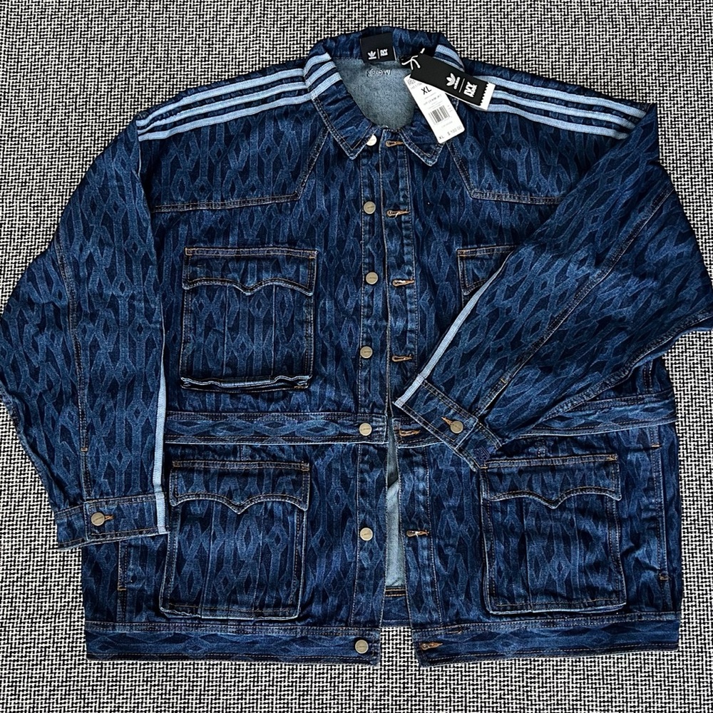 ADIDAS X IVY PARK MONOGRAM DENIM TRACK JACKET